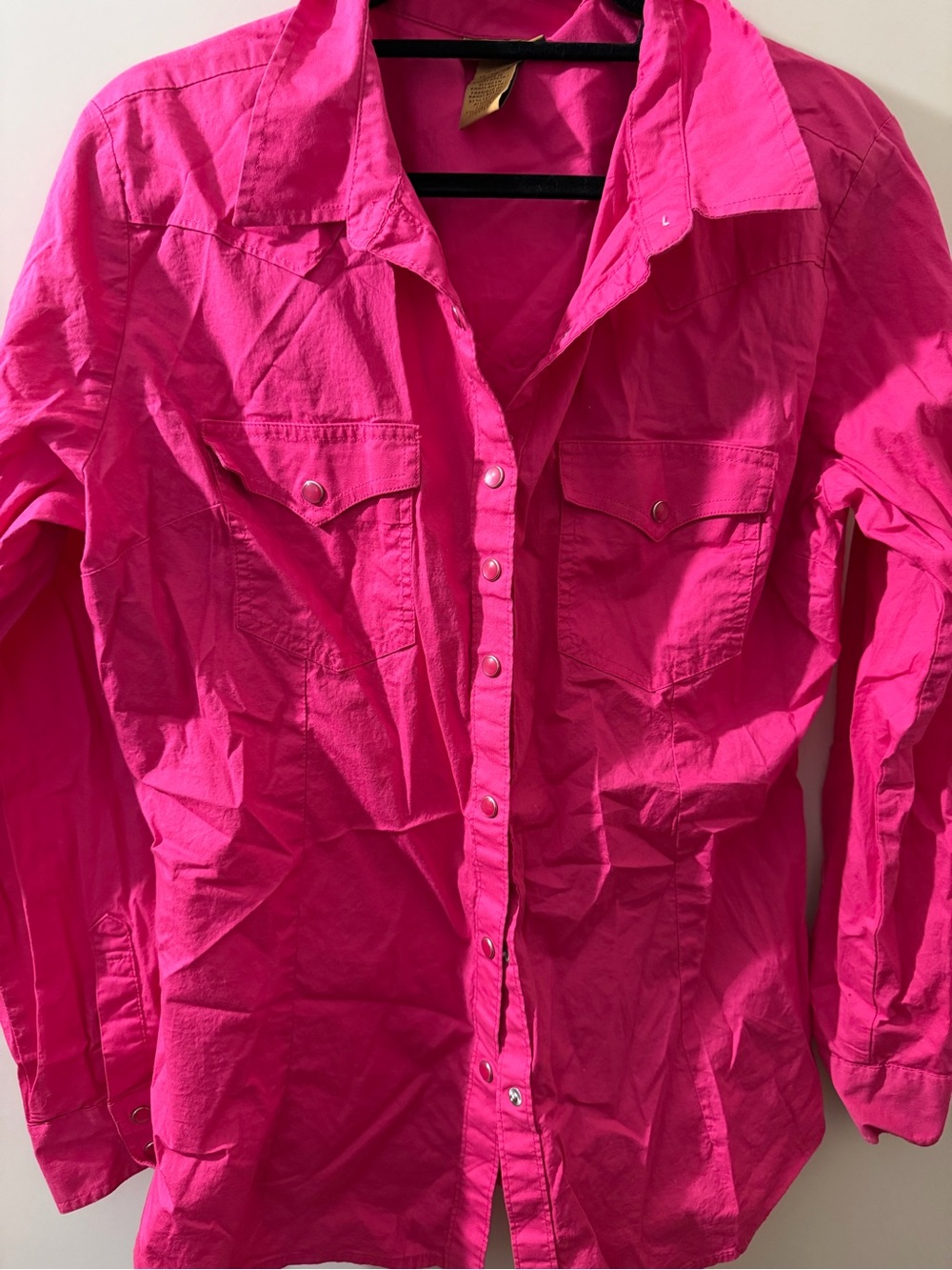 Wrangler Women's Bright Pink Button-Front Shirt Jacket